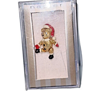 Napier Articulated Santa Bear Brooch Pin